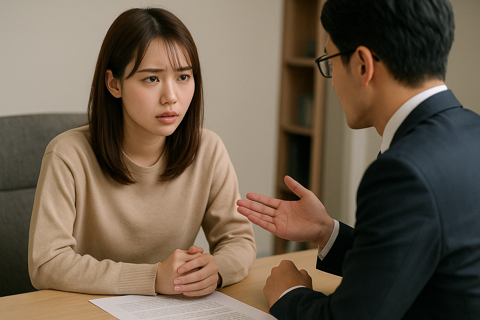 弁護士に相談している様子