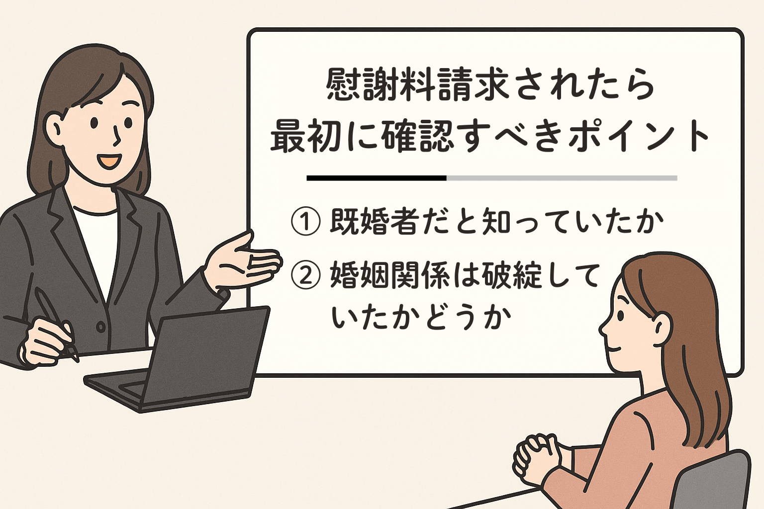 慰謝料請求されたら最初に確認すること