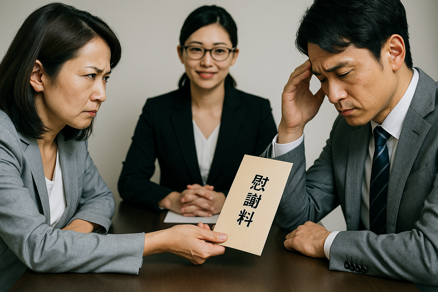 慰謝料請求をしている様子