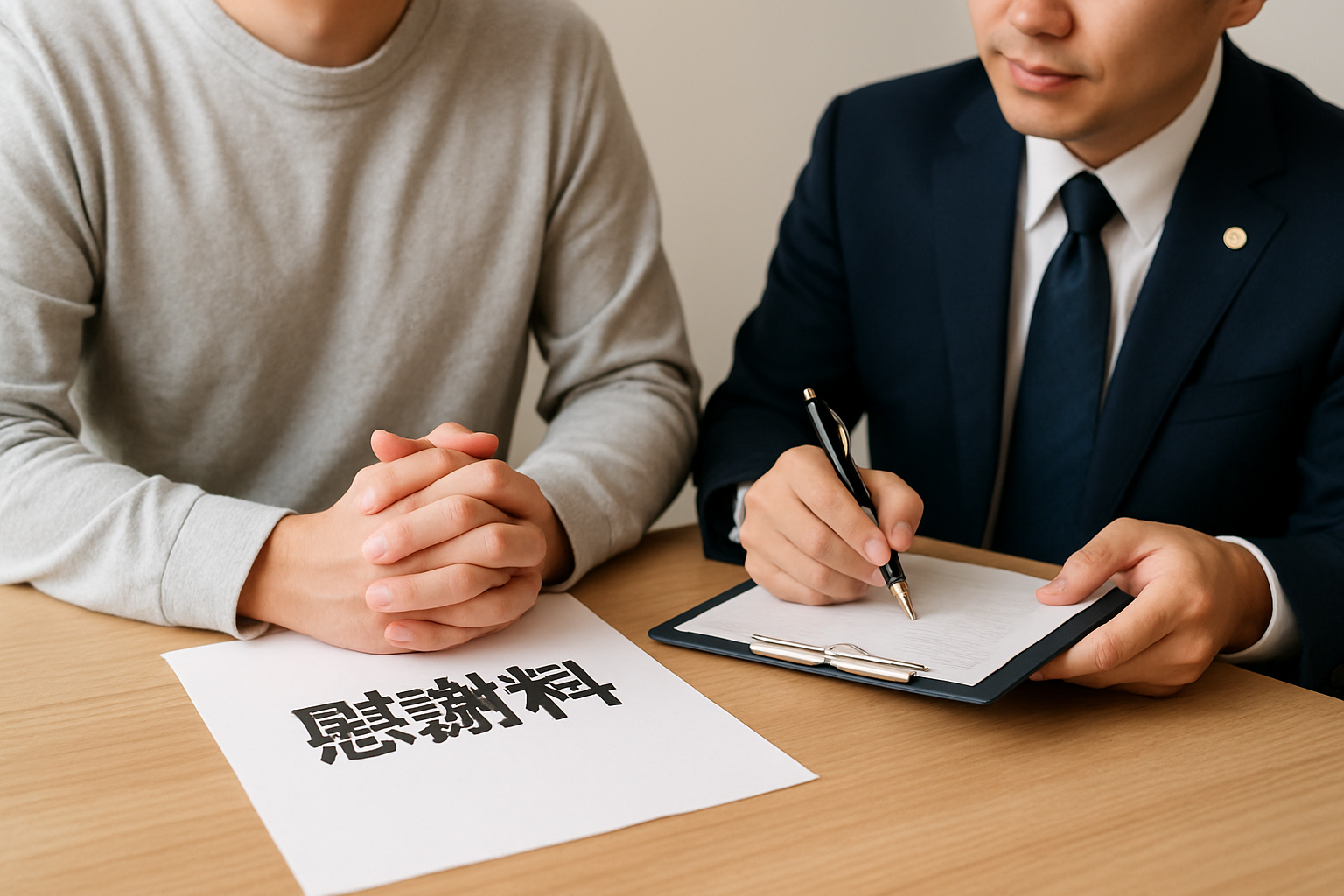 慰謝料の相談をしている様子