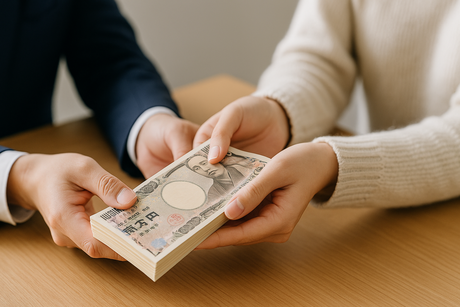 慰謝料を受け取ってる人の様子