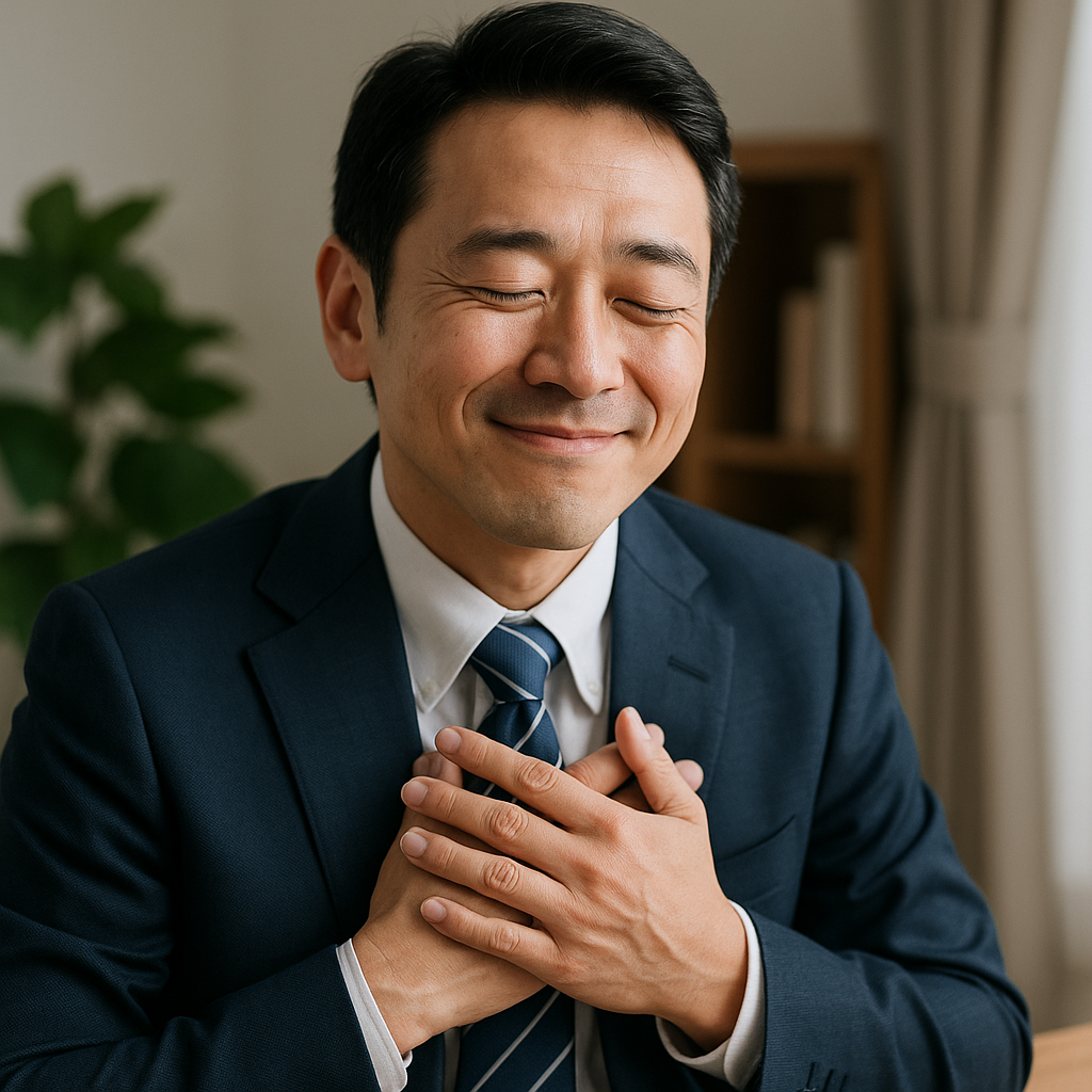 ほっとした男性