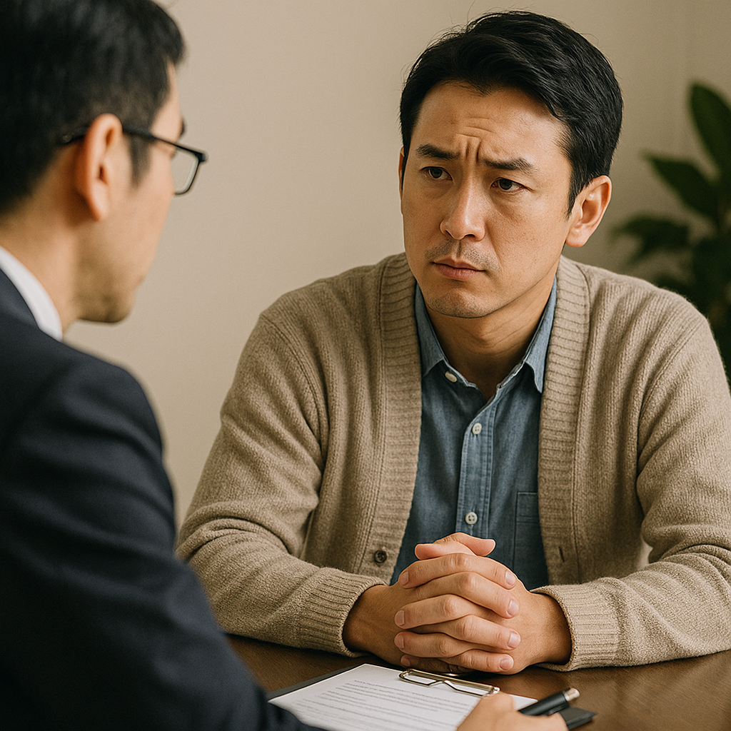 弁護士に相談している様子