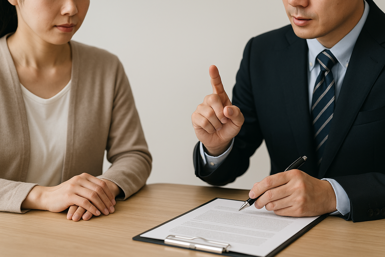 弁護士に相談している様子