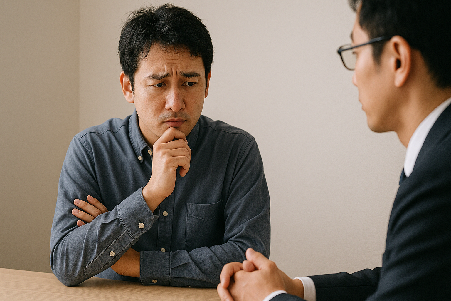 悩んでる男性