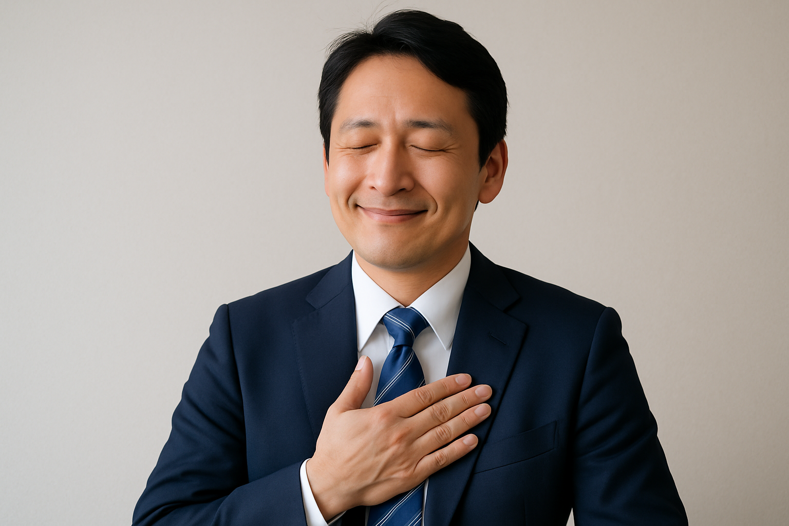 安心している男性