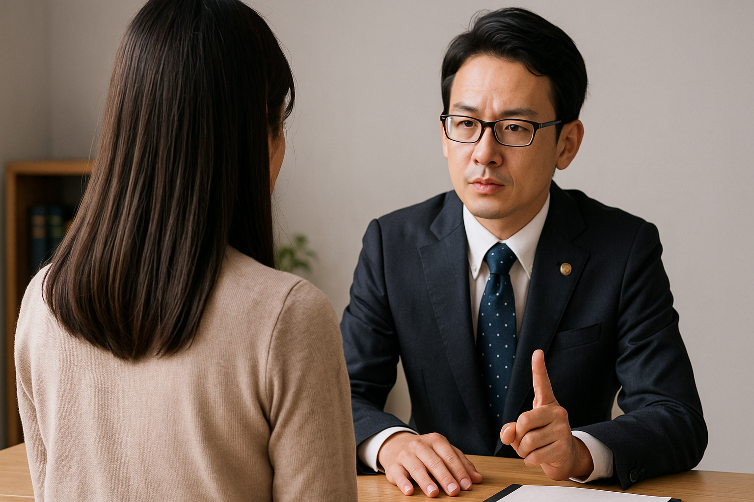 女性が相談している様子