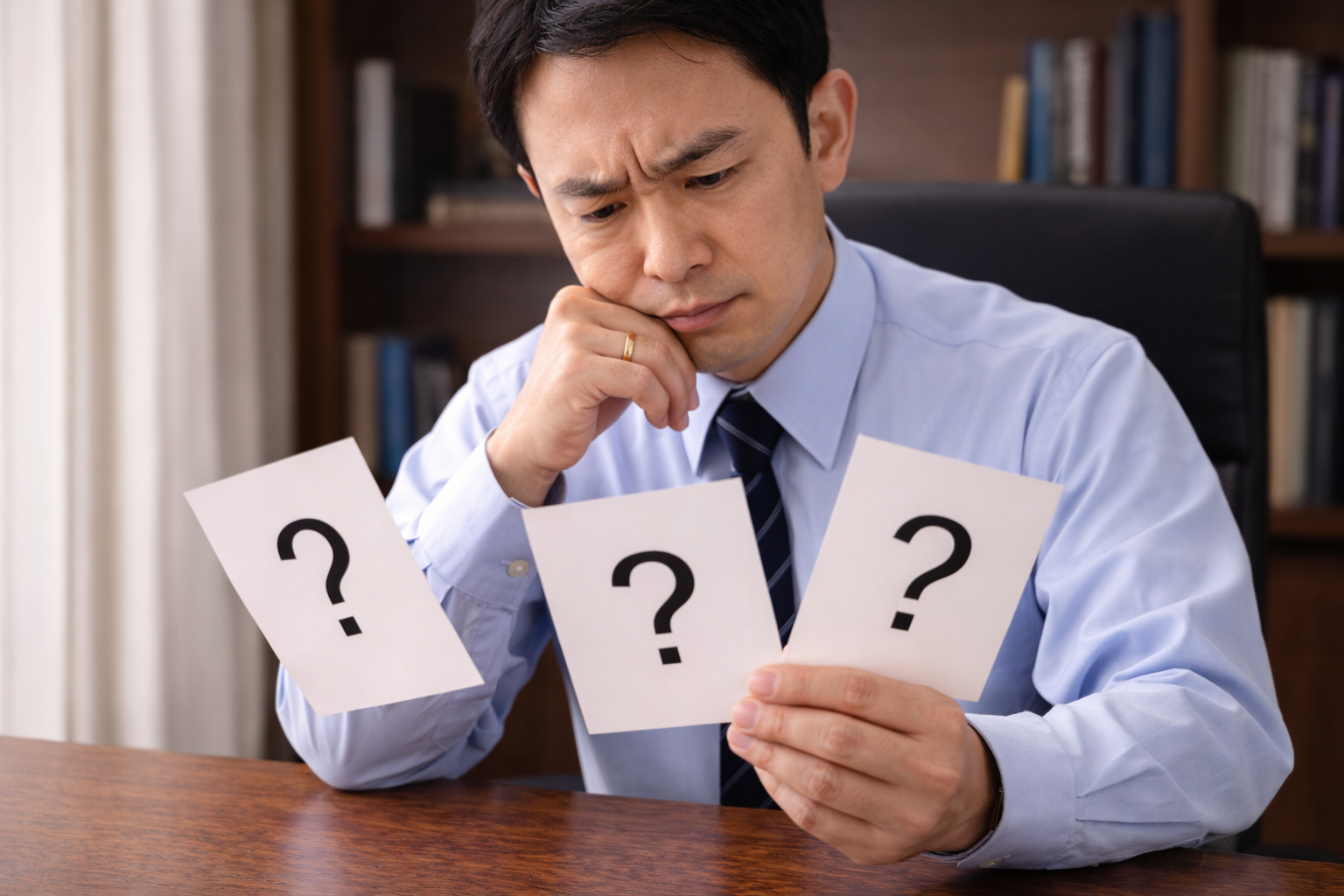 複数の選択肢に悩んでる様子