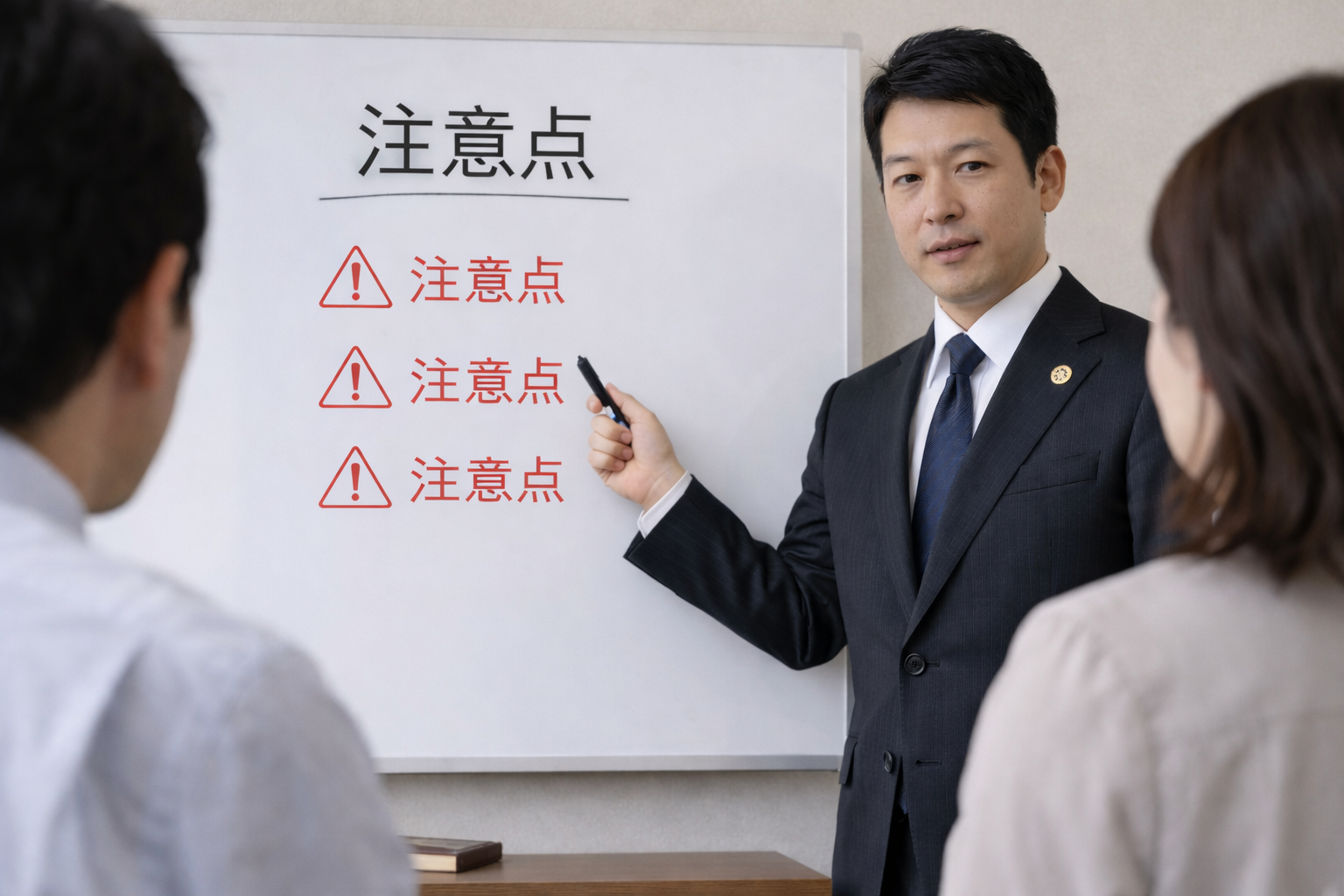 弁護士が注意点を解説している様子